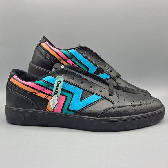 Vans Other - New Vans Lowland CC Fader Black with Multi Color Flying V Stripes Men's Size 12